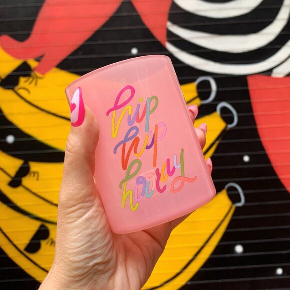 Hip Hip Hooray Double Old Fashioned Cocktail Glass | Classic Tinted Pink Glass - Picture 1 of 10
